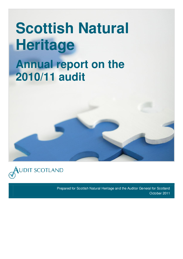 Report cover: Scottish Natural Heritage annual audit