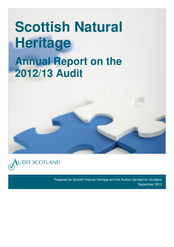 Report cover: Scottish Natural Heritage annual audit